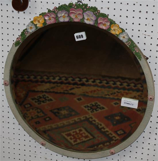 Barbola type circular mirror